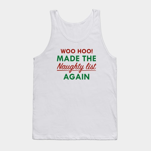 Naughty List Tank Top by VectorPlanet